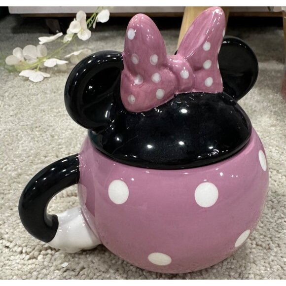 Disney Minnie Mouse Ceramic Mug & Spoon Set With Lid - Picture 4 of 5